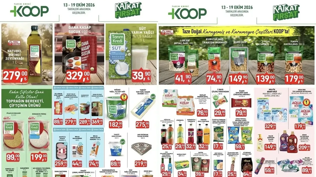 Tarım Kredi aktüel kampanyası 13‑19 Ekim’de geniş ürün fırsatları